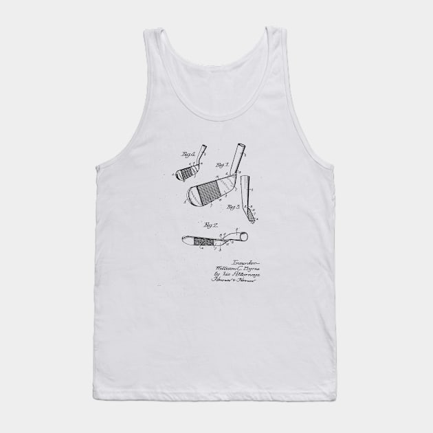 Golf Club Vintage Patent Drawing Tank Top by skstring